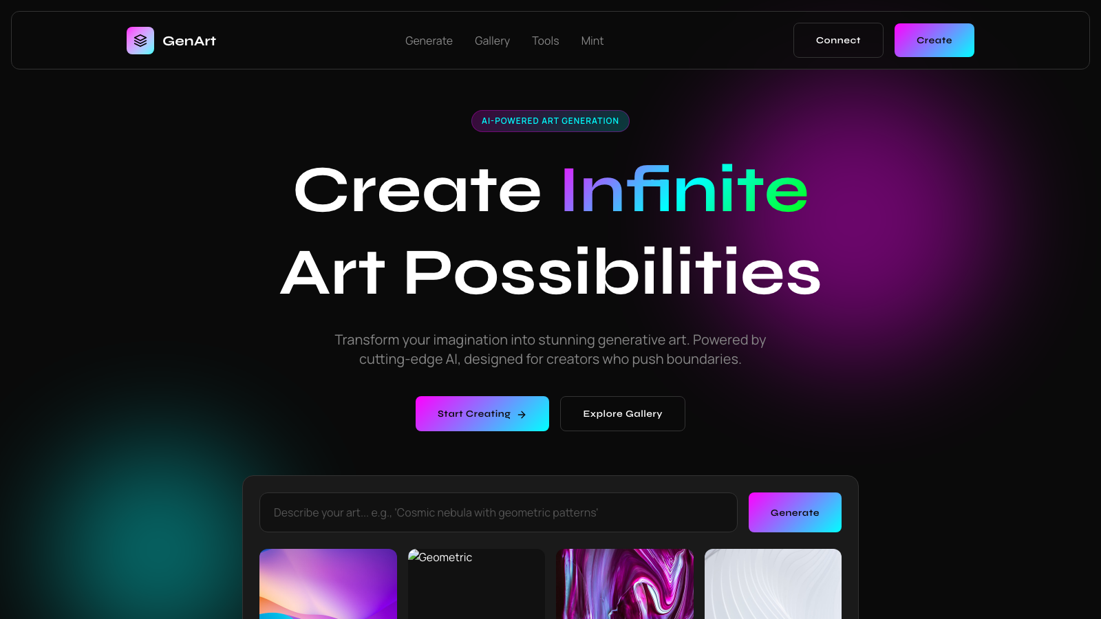 Generative Art Platform 模板示例截图