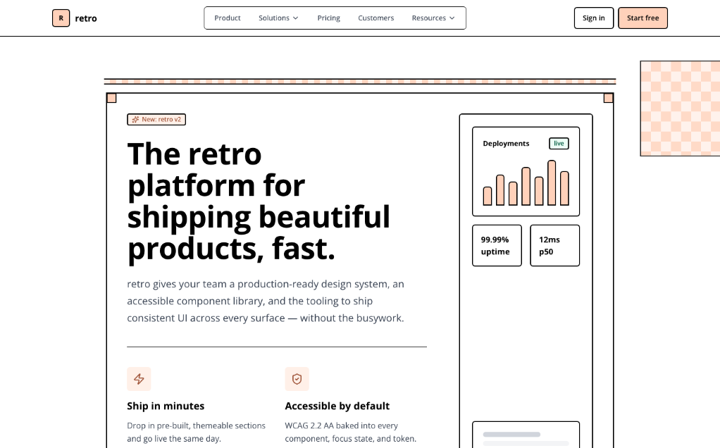 Retro 模板示例截图